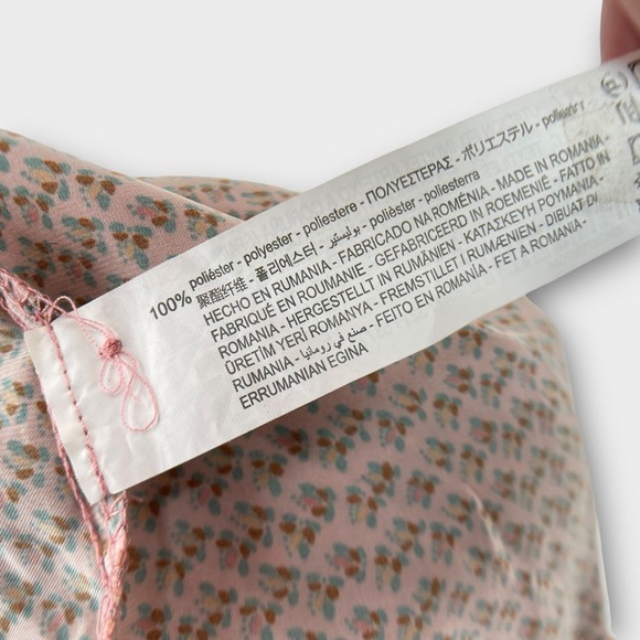 Zara Floral Print Silky Long Sleeve Button Front Shirt Maxi Dress L - Picture 12 of 15